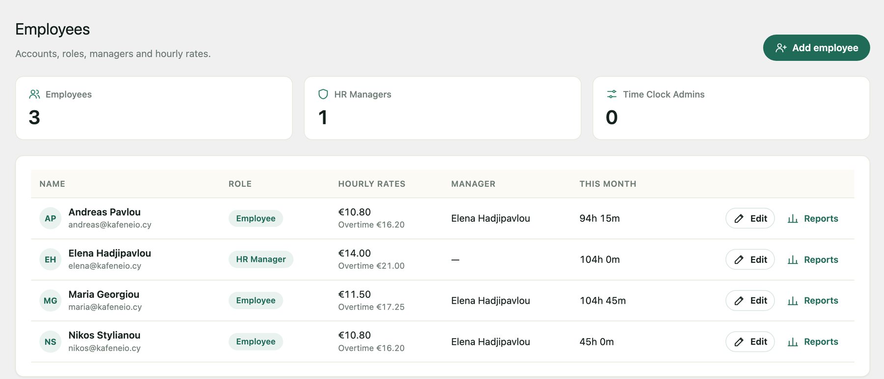 Time Clock documentation 1.0.2 (en) employees