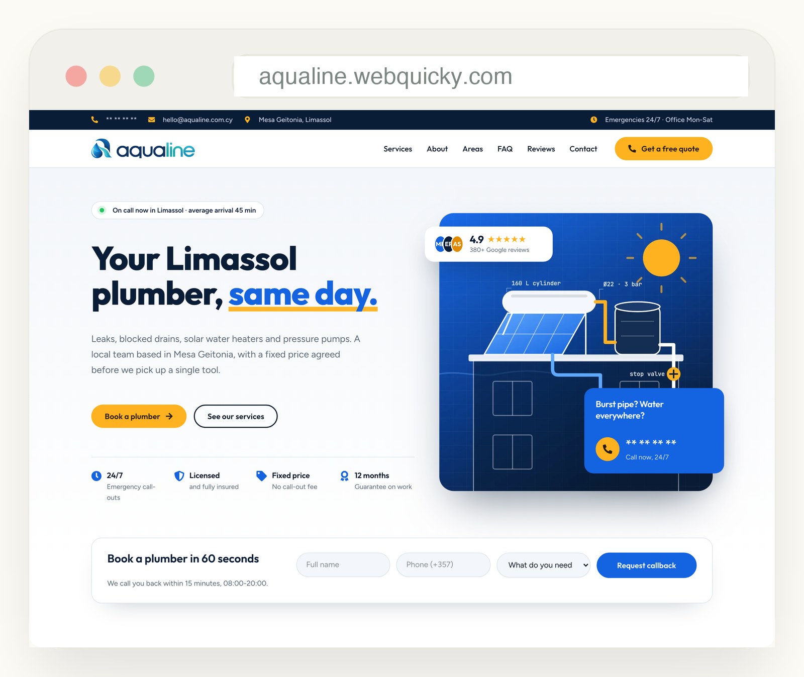 aqualine.webquicky.com demo website