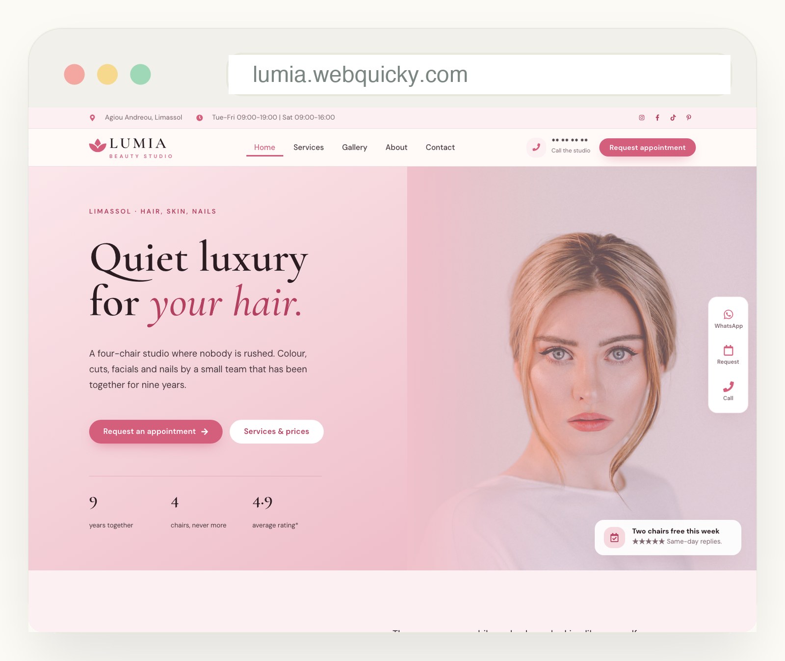 lumia.webquicky.com demo website